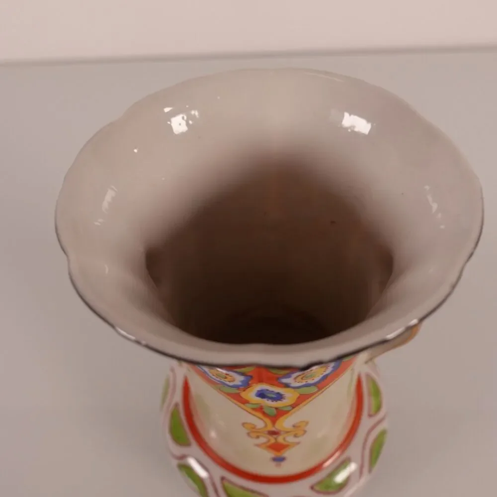 Goldcastle Luster Art Deco Vase Japan Hand Painted 5